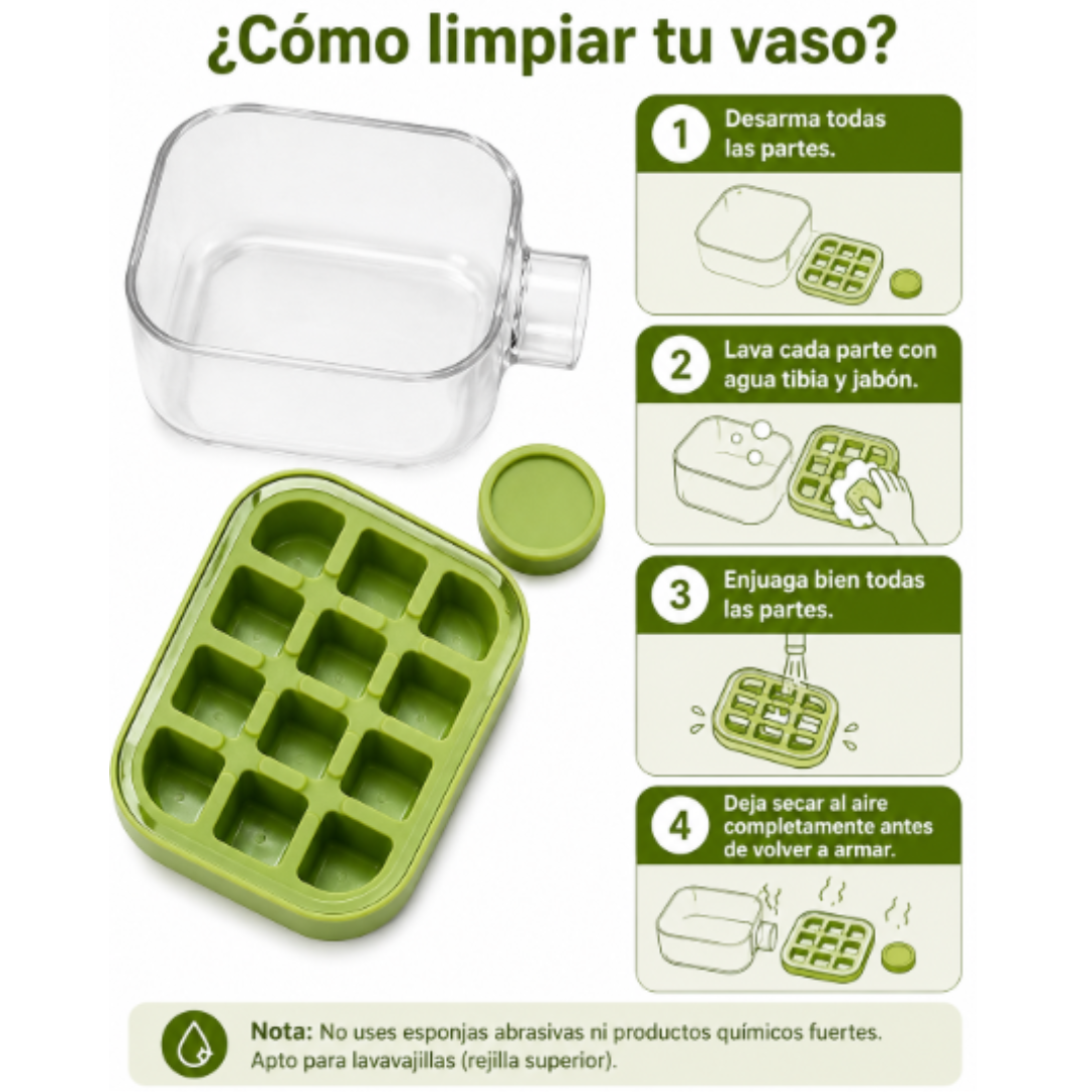 Botella con molde de hielo integrado